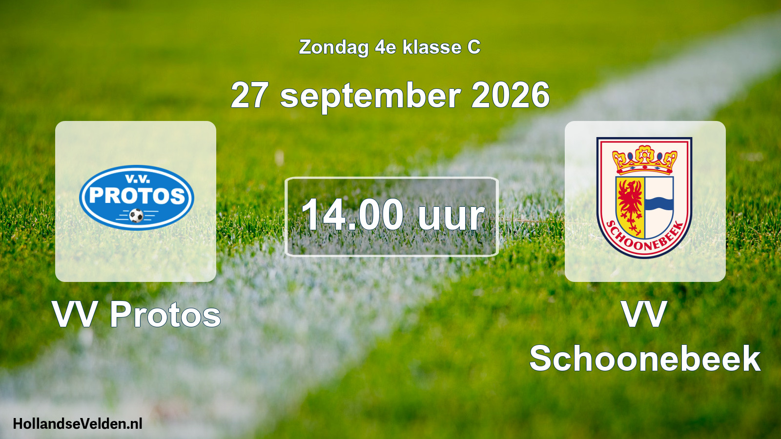 Geplande wedstrijd: VV Protos - VV Schoonebeek (27 september 2026)
