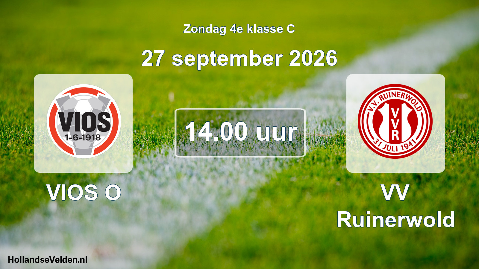 Geplande wedstrijd: VIOS O - VV Ruinerwold (27 september 2026)