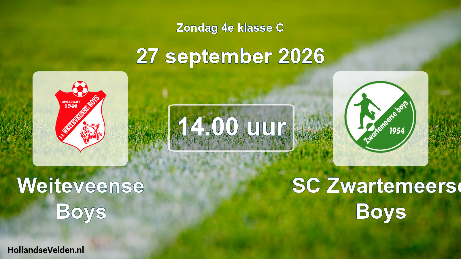 Geplande wedstrijd: Weiteveense Boys - SC Zwartemeerse Boys (27 september 2026)