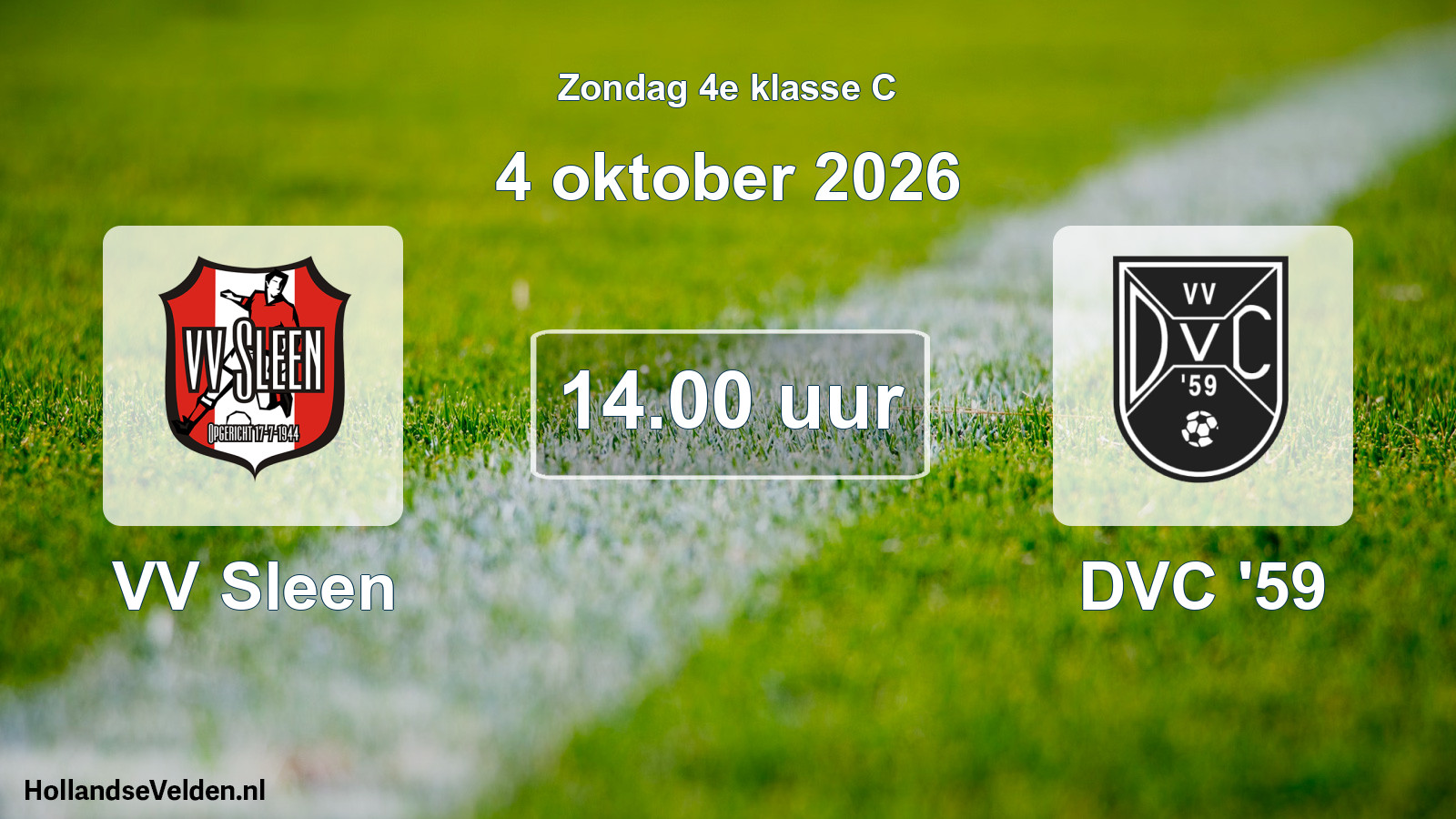 Geplande wedstrijd: VV Sleen - DVC '59 (4 oktober 2026)