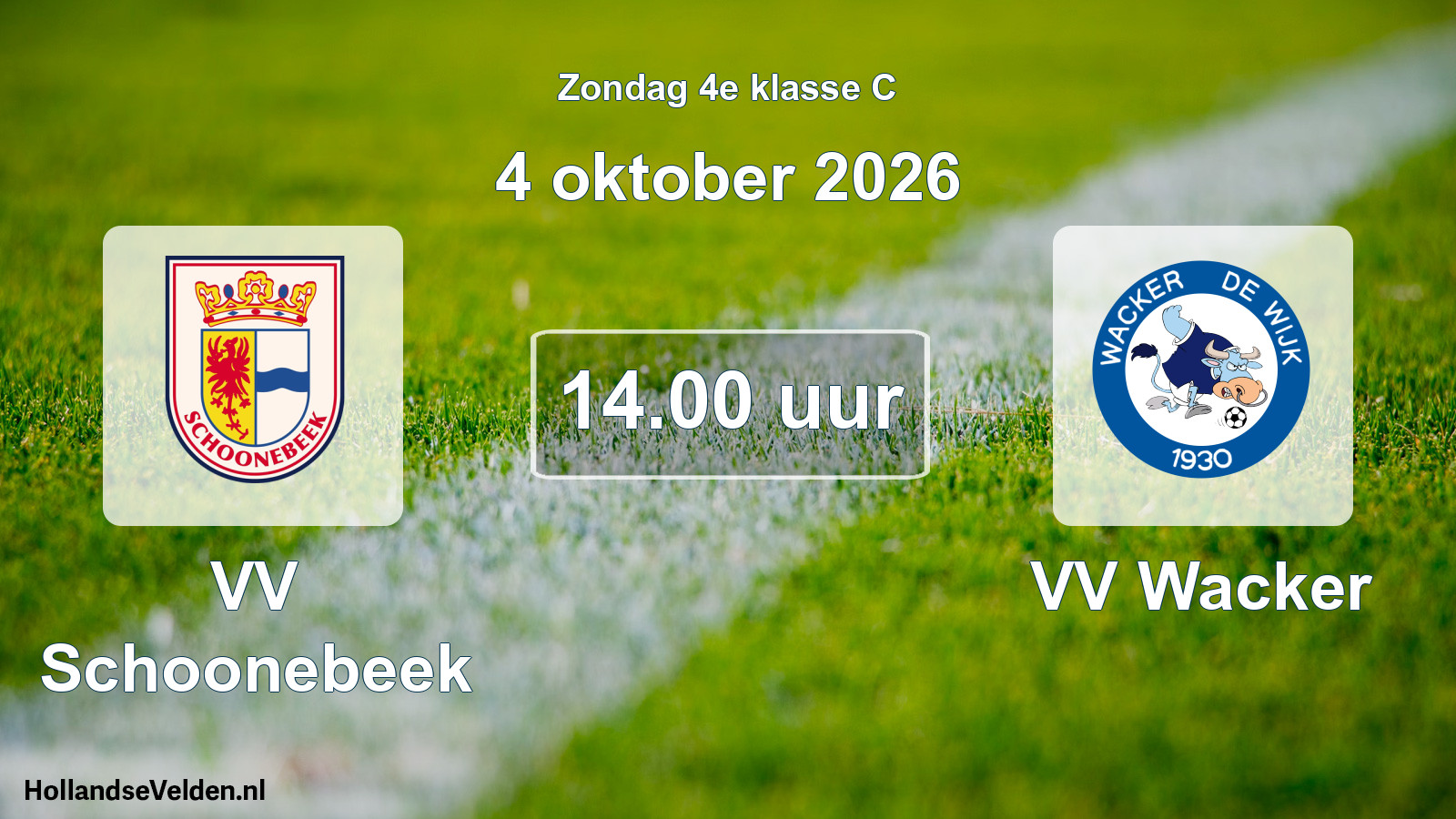 Geplande wedstrijd: VV Schoonebeek - VV Wacker (4 oktober 2026)