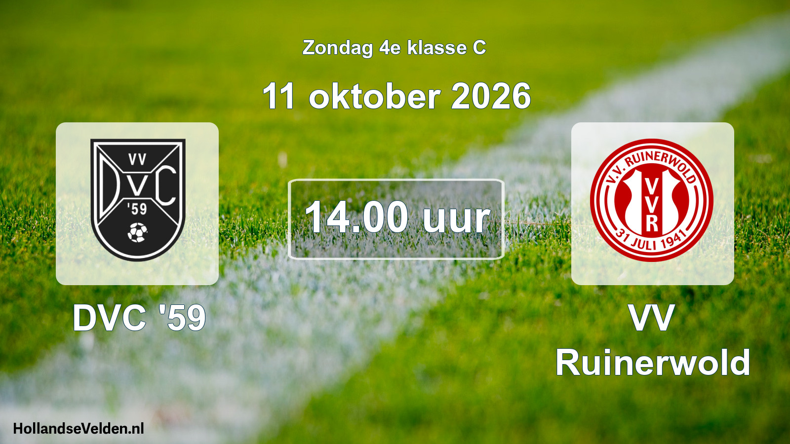 Geplande wedstrijd: DVC '59 - VV Ruinerwold (11 oktober 2026)