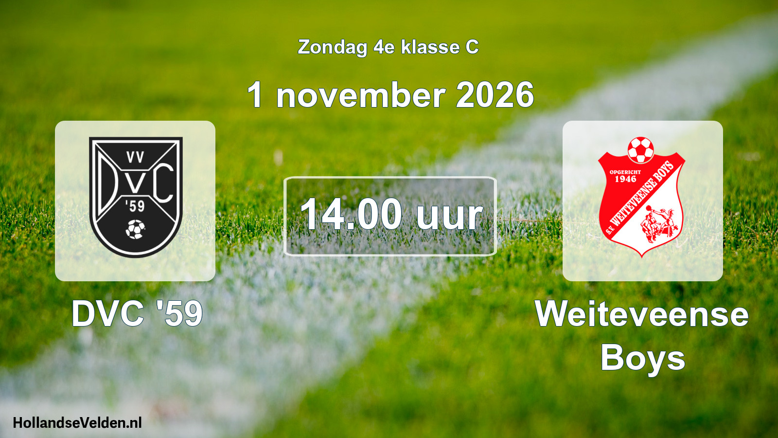 Geplande wedstrijd: DVC '59 - Weiteveense Boys (1 november 2026)