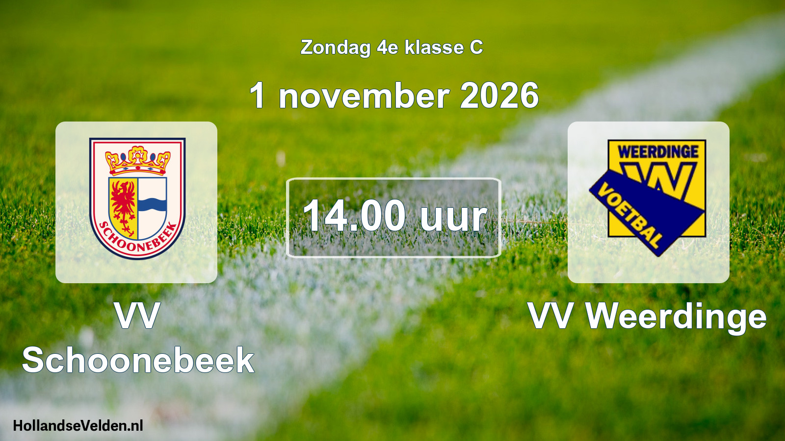 Geplande wedstrijd: VV Schoonebeek - VV Weerdinge (1 november 2026)