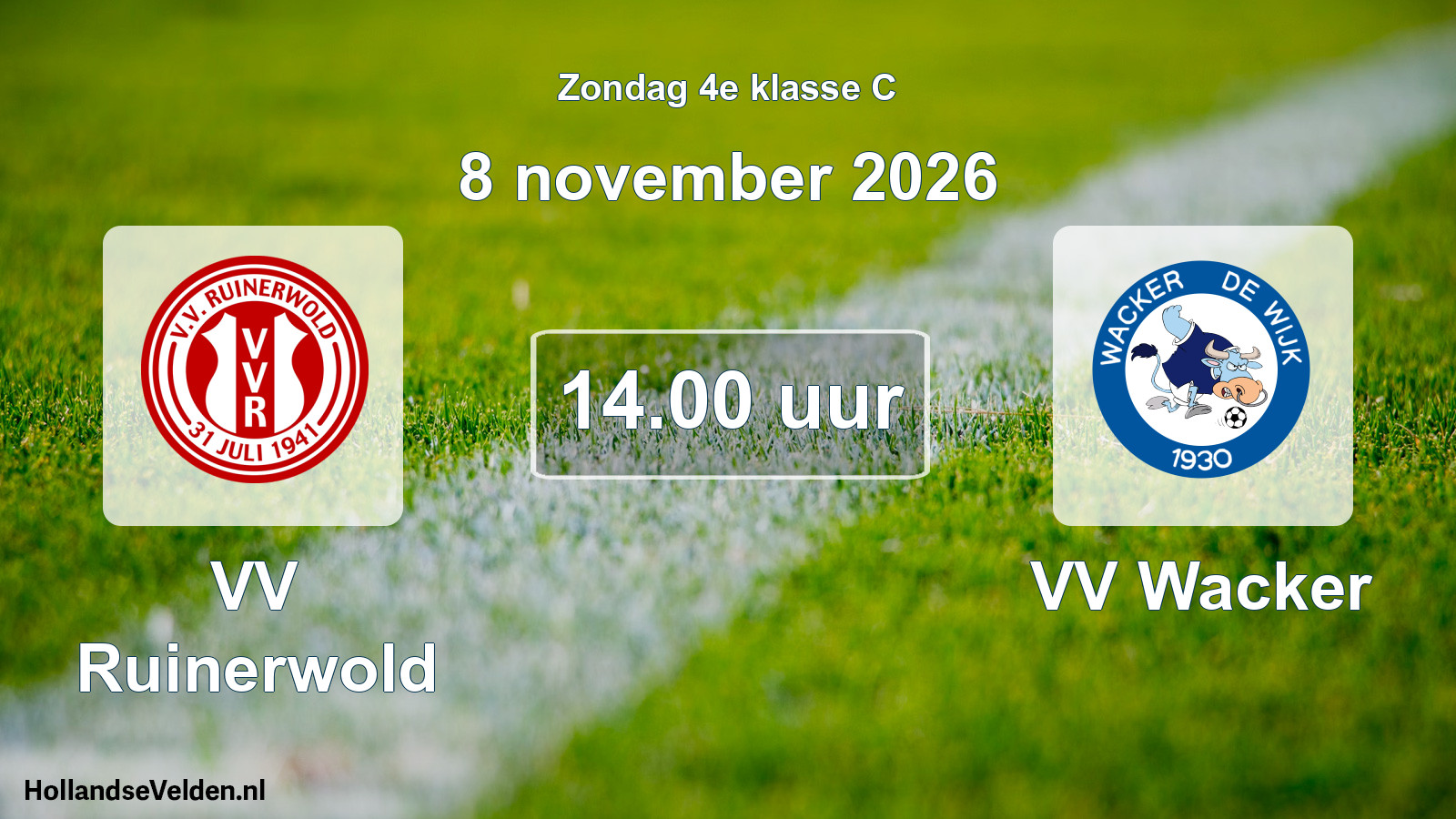 Geplande wedstrijd: VV Ruinerwold - VV Wacker (8 november 2026)