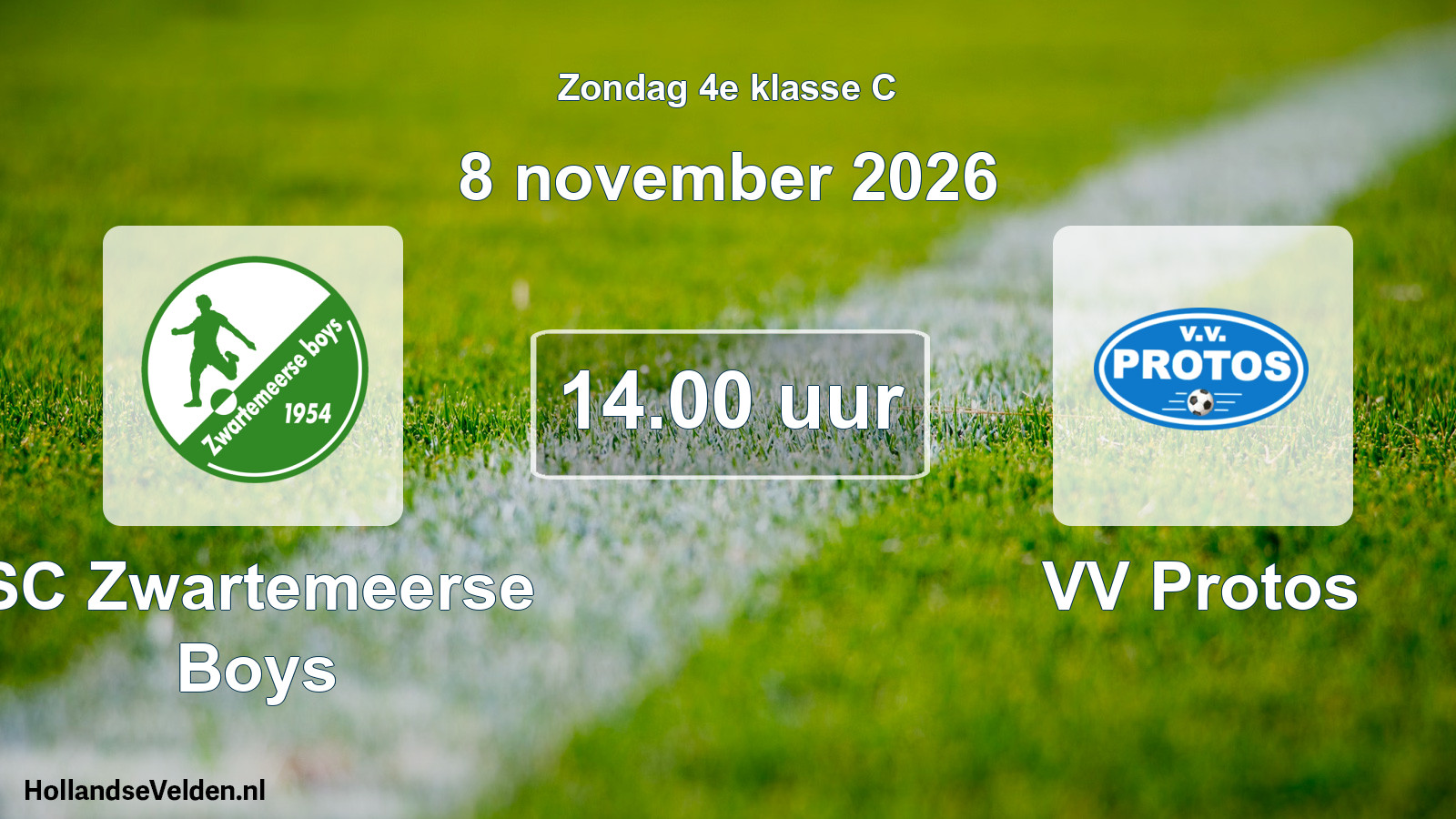 Geplande wedstrijd: SC Zwartemeerse Boys - VV Protos (8 november 2026)