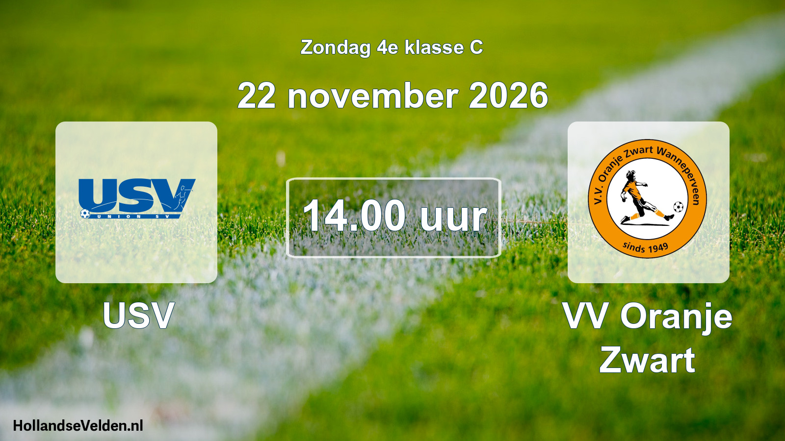 Geplande wedstrijd: USV - VV Oranje Zwart (22 november 2026)