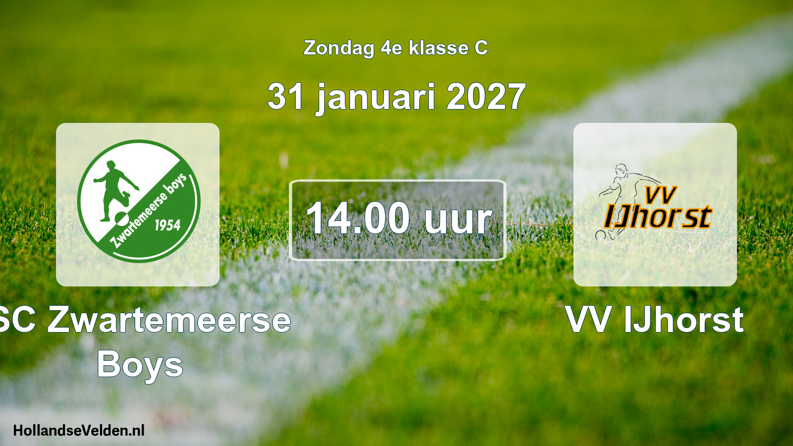 Geplande wedstrijd: SC Zwartemeerse Boys - VV IJhorst (31 januari 2027)