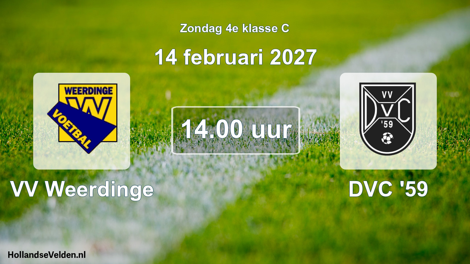 Geplande wedstrijd: VV Weerdinge - DVC '59 (14 februari 2027)