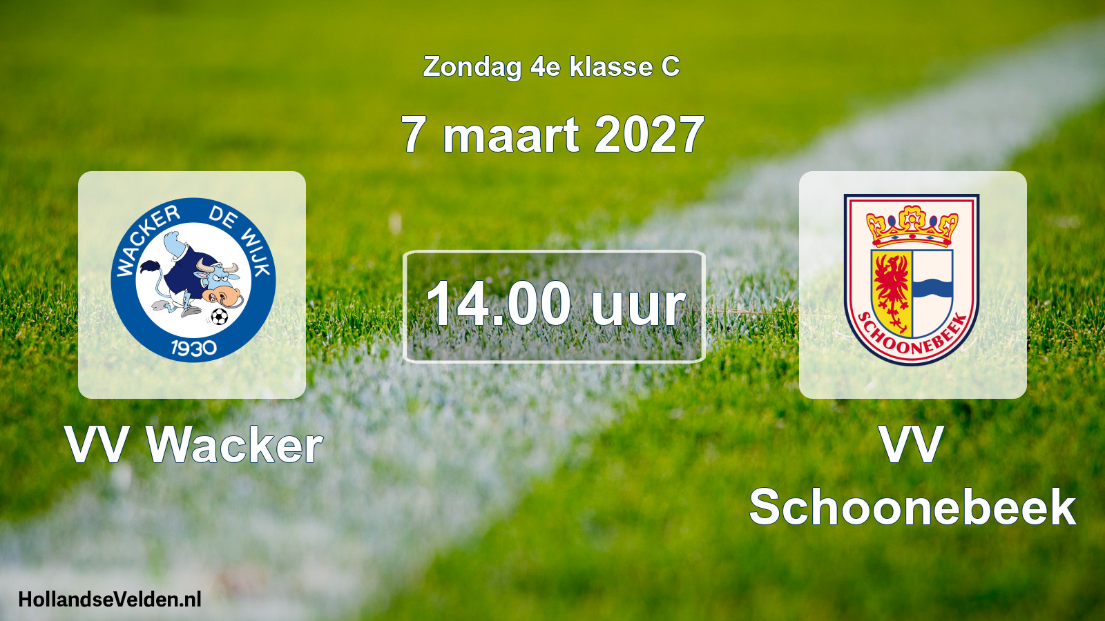 Geplande wedstrijd: VV Wacker - VV Schoonebeek (7 maart 2027)