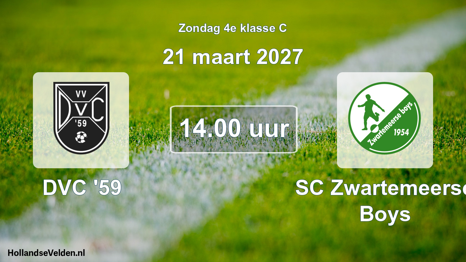 Geplande wedstrijd: DVC '59 - SC Zwartemeerse Boys (21 maart 2027)