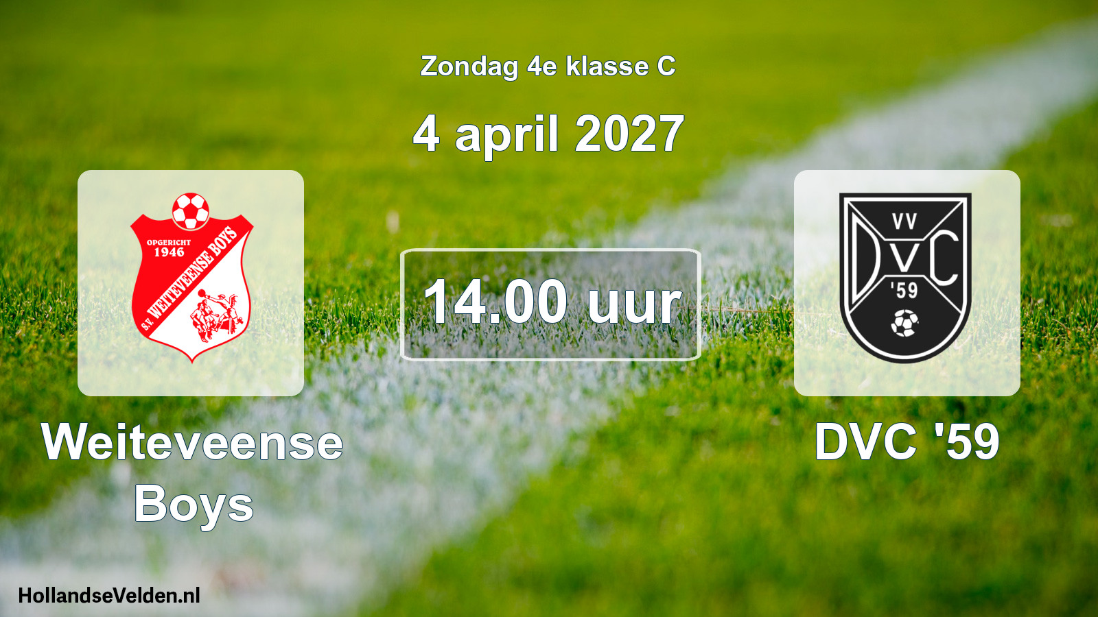 Geplande wedstrijd: Weiteveense Boys - DVC '59 (4 april 2027)