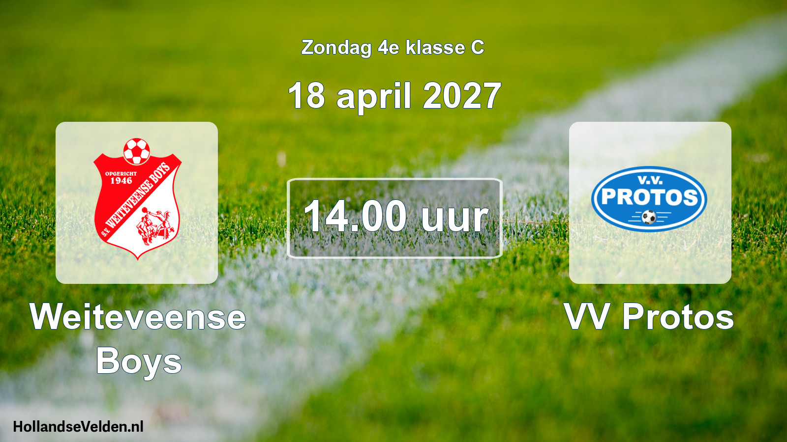 Geplande wedstrijd: Weiteveense Boys - VV Protos (18 april 2027)