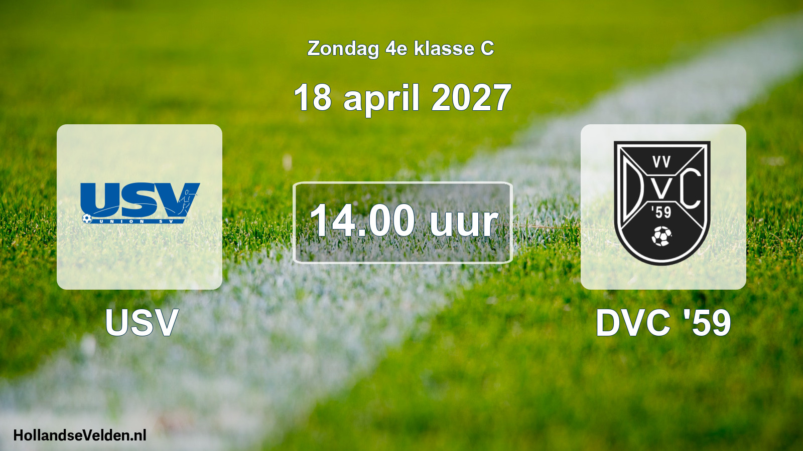 Geplande wedstrijd: USV - DVC '59 (18 april 2027)