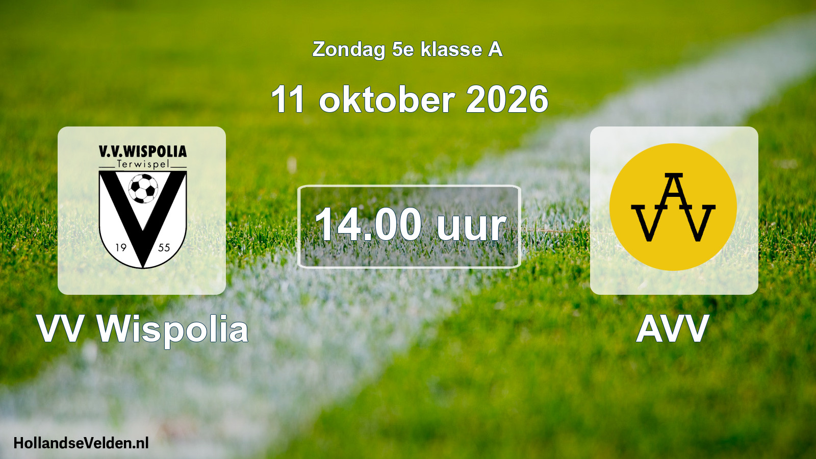 Geplande wedstrijd: VV Wispolia - AVV (11 oktober 2026)