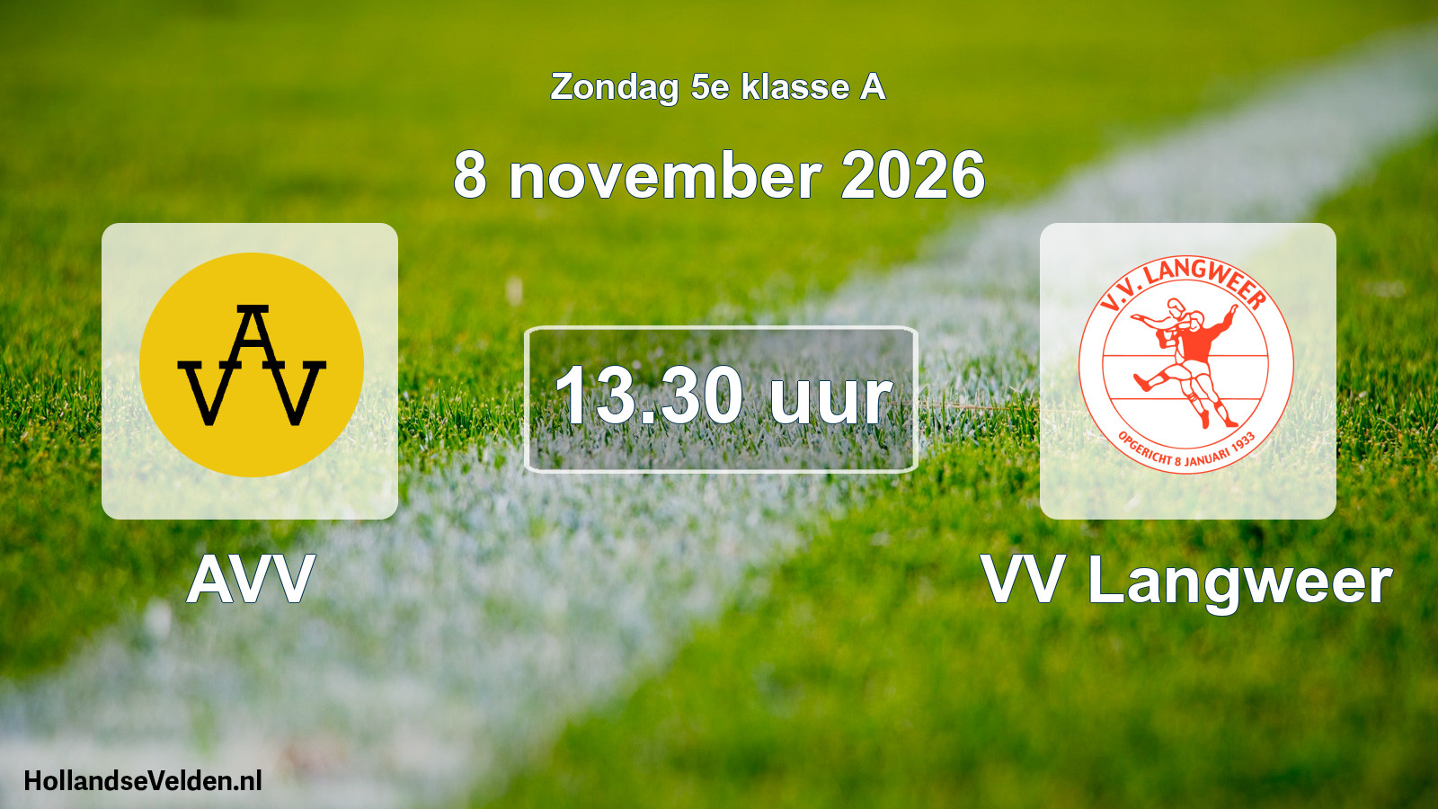Geplande wedstrijd: AVV - VV Langweer (8 november 2026)