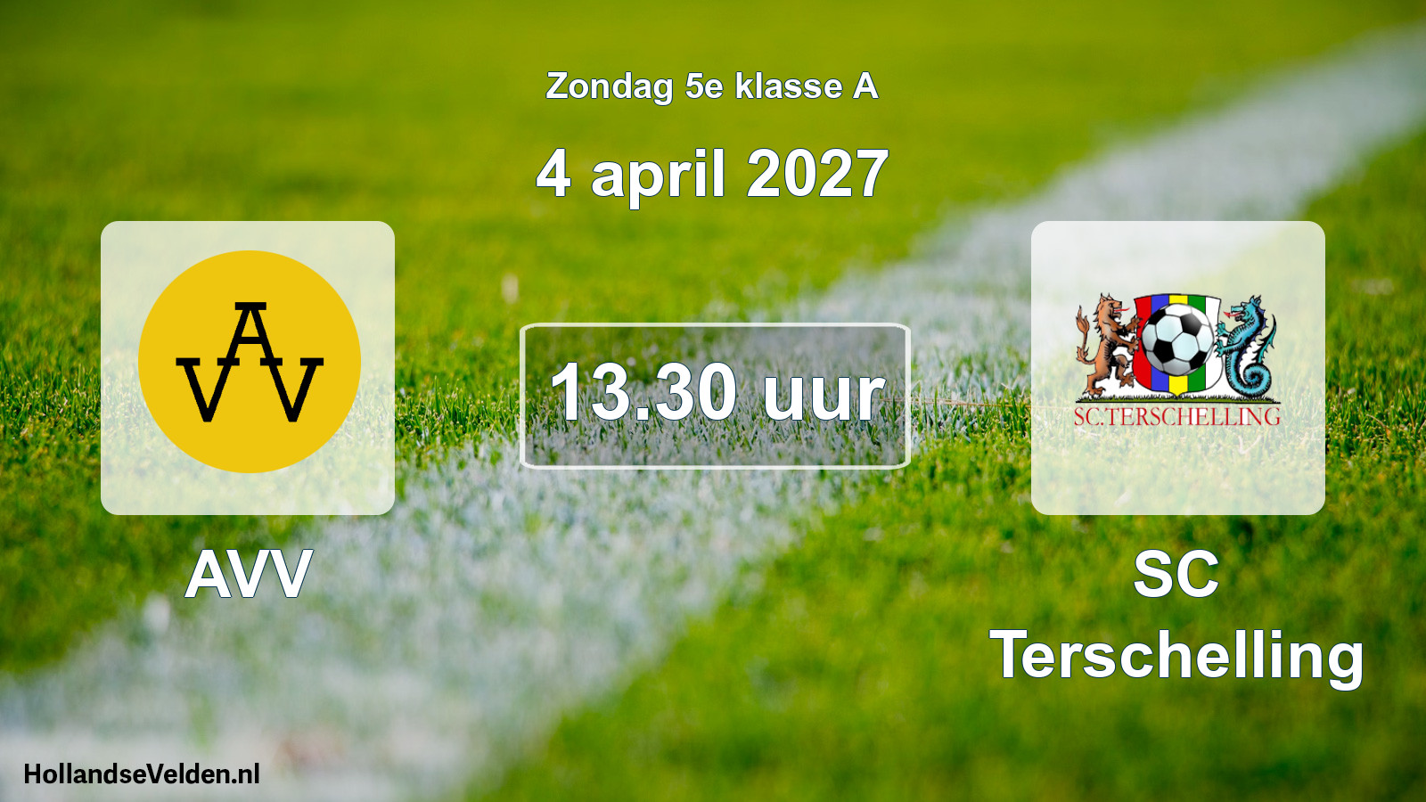 Geplande wedstrijd: AVV - SC Terschelling (4 april 2027)