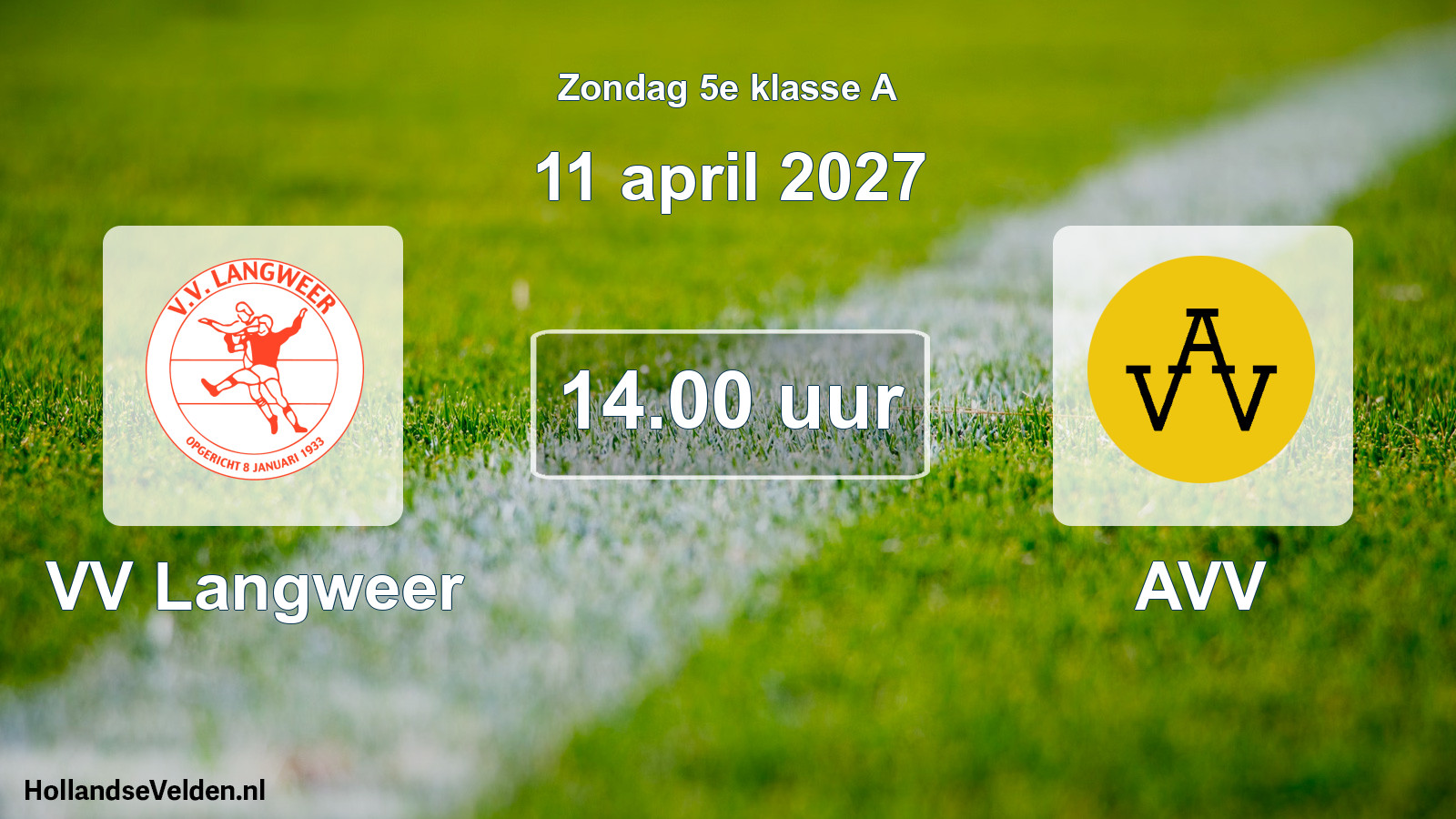 Geplande wedstrijd: VV Langweer - AVV (11 april 2027)