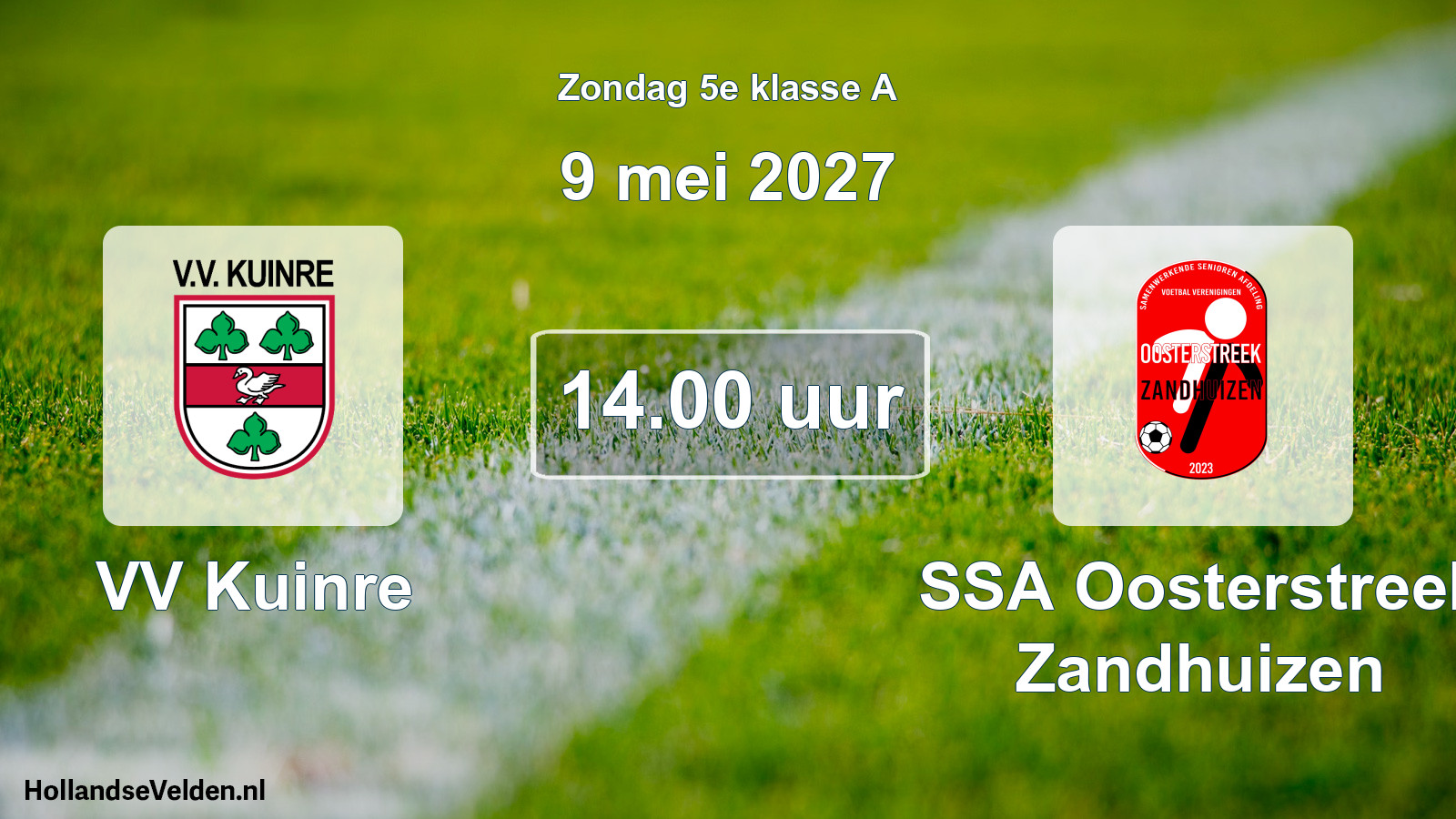 Scheduled Match: VV Kuinre - SSA Oosterstreek Zandhuizen (9 May 2027)