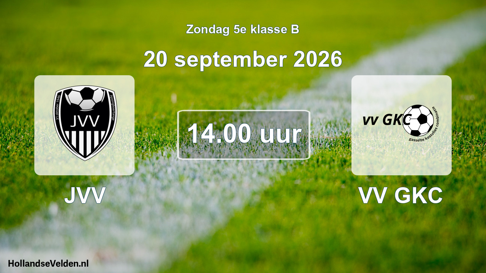 Geplande wedstrijd: JVV - VV GKC (20 september 2026)
