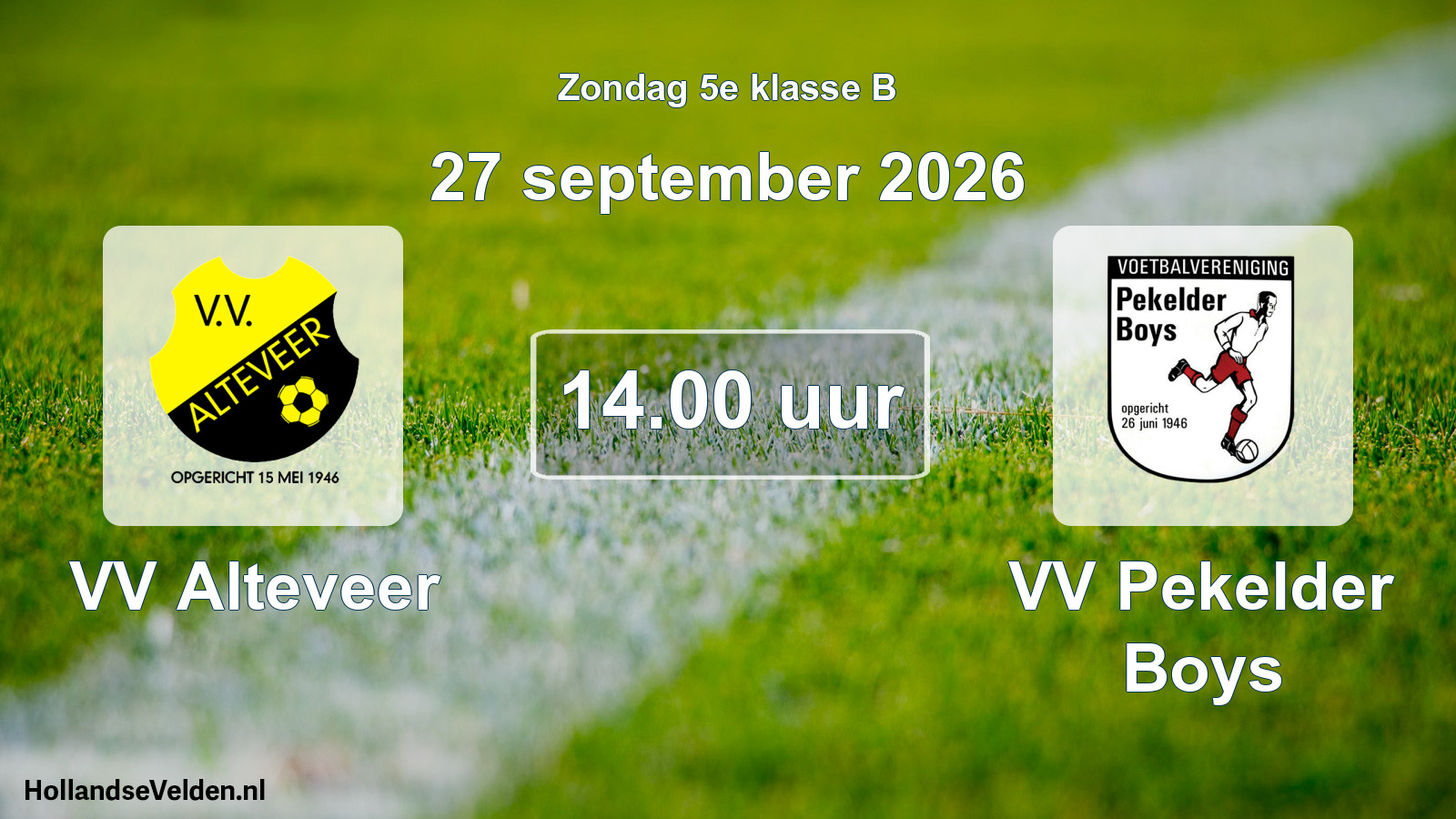 Geplande wedstrijd: VV Alteveer - VV Pekelder Boys (27 september 2026)