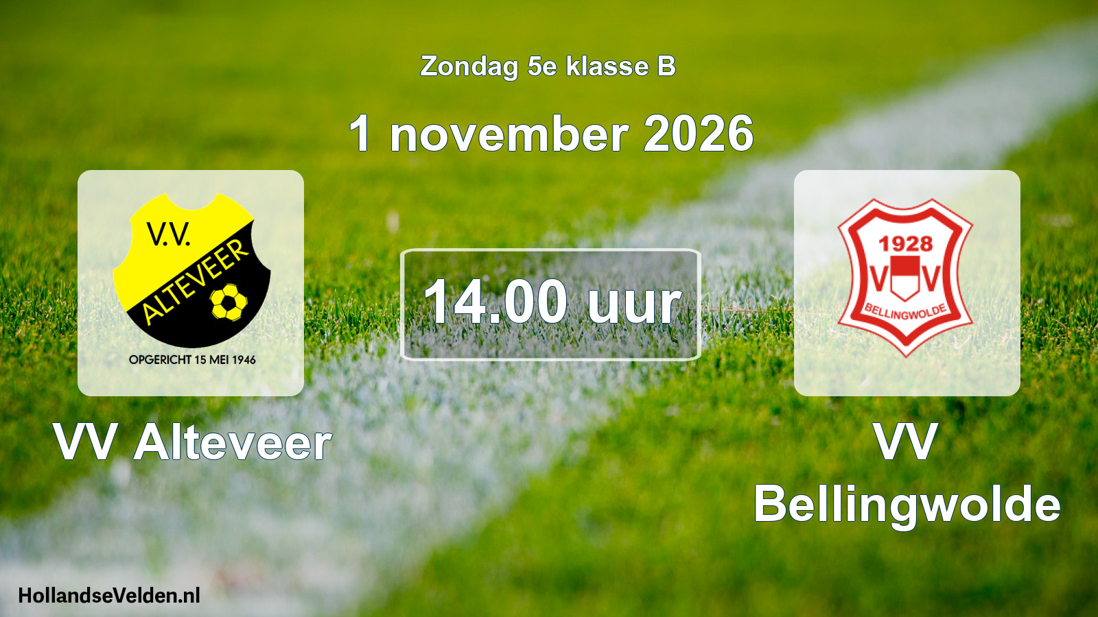 Geplande wedstrijd: VV Alteveer - VV Bellingwolde (1 november 2026)