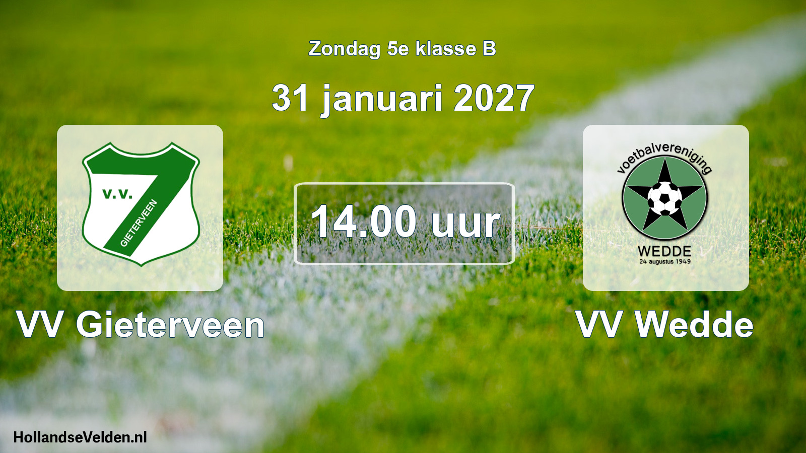 Scheduled Match: VV Gieterveen - VV Wedde (31 January 2027)