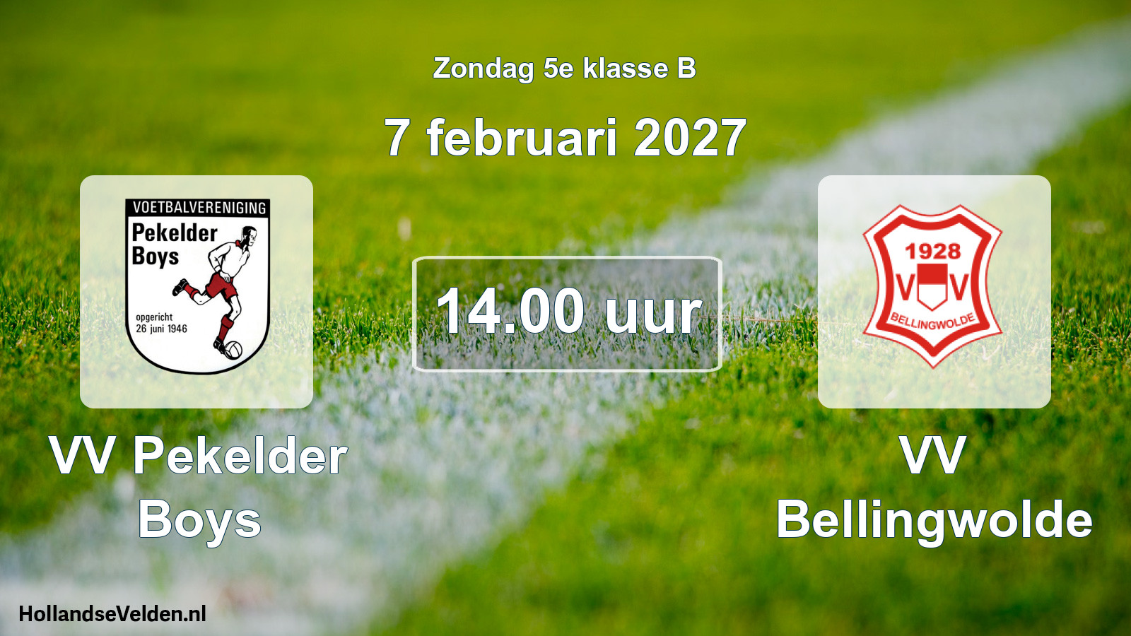 Geplande wedstrijd: VV Pekelder Boys - VV Bellingwolde (7 februari 2027)
