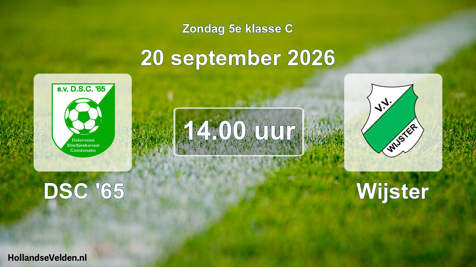 Geplande wedstrijd: DSC '65 - Wijster (20 september 2026)