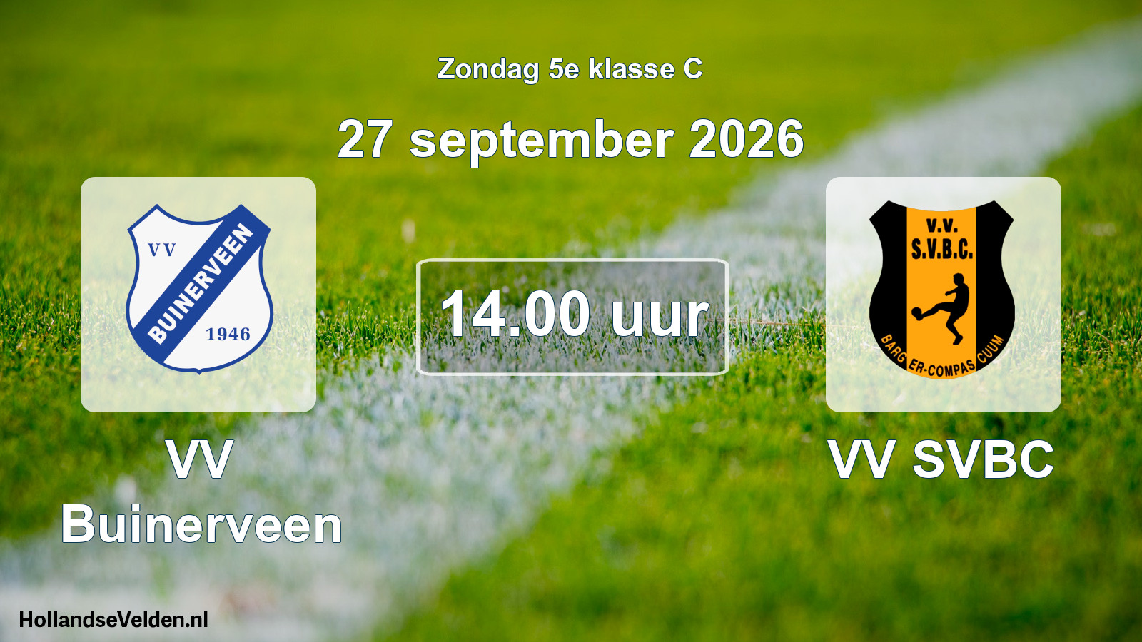 Geplande wedstrijd: VV Buinerveen - VV SVBC (27 september 2026)