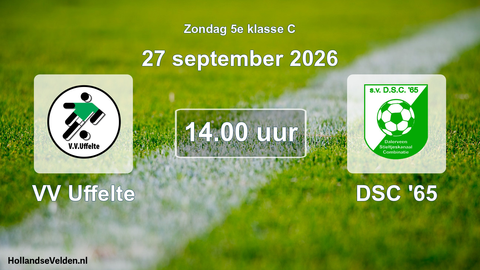 Geplande wedstrijd: VV Uffelte - DSC '65 (27 september 2026)