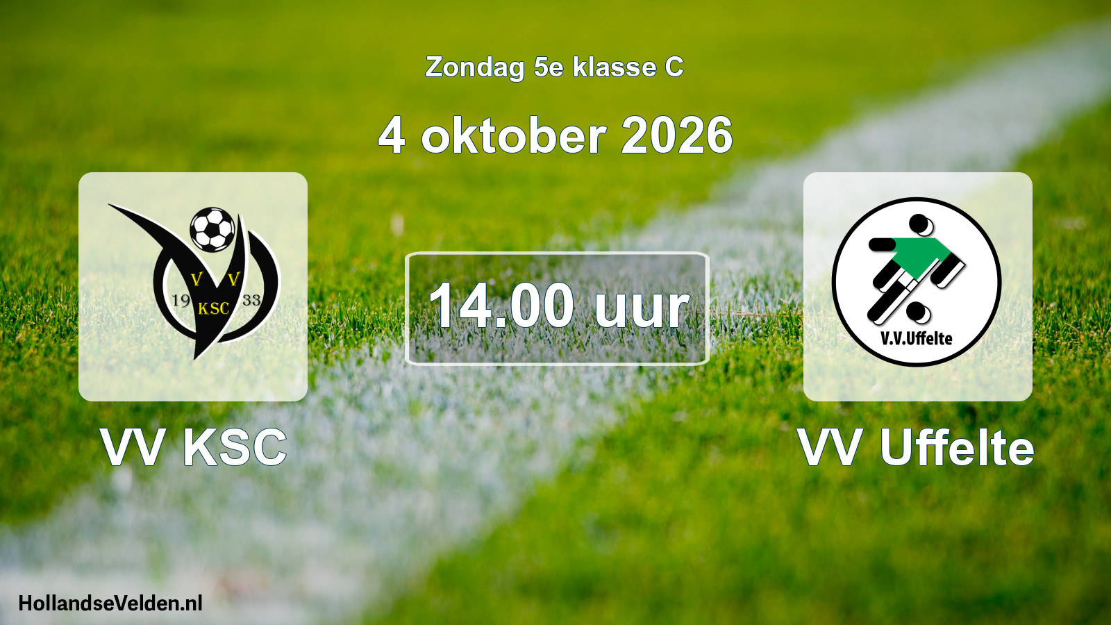 Geplande wedstrijd: VV KSC - VV Uffelte (4 oktober 2026)