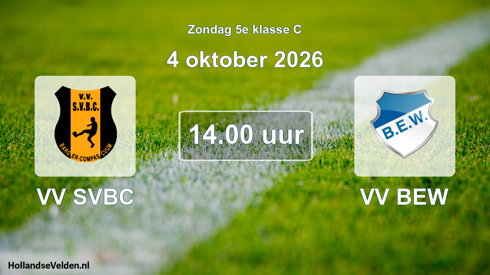 Scheduled Match: VV SVBC - VV BEW (4 October 2026)