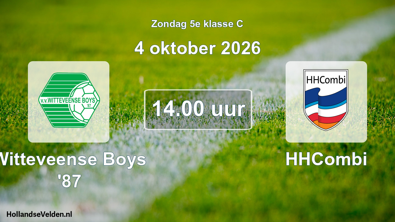 Geplande wedstrijd: Witteveense Boys '87 - HHCombi (4 oktober 2026)