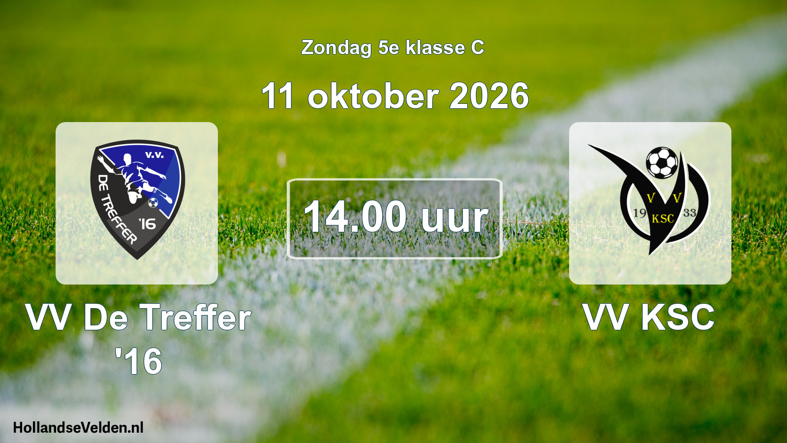 Geplande wedstrijd: VV De Treffer '16 - VV KSC (11 oktober 2026)