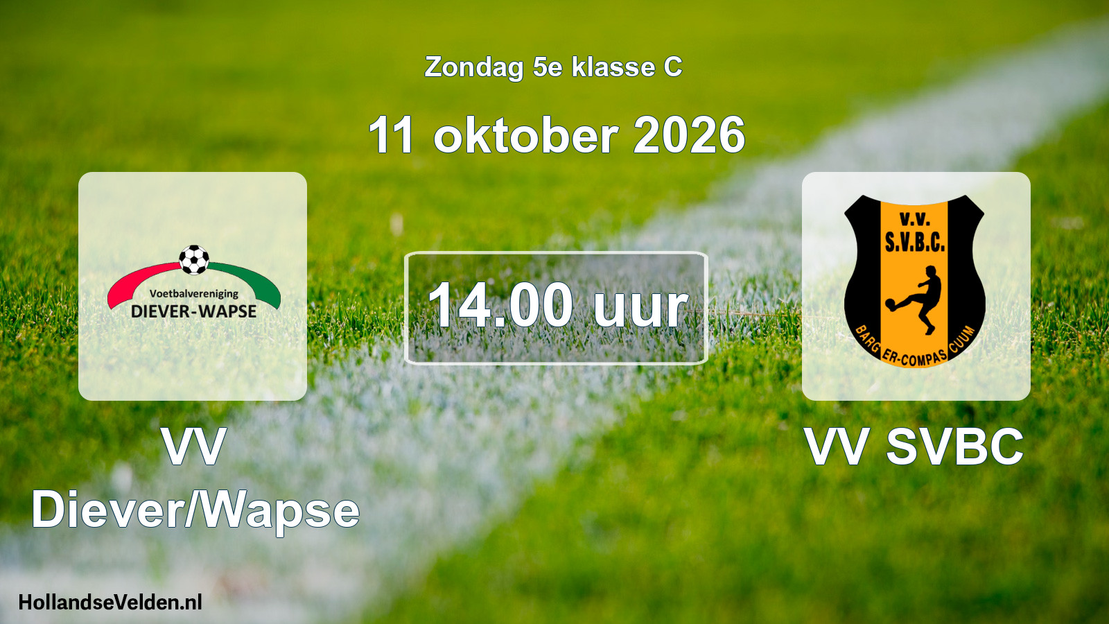 Geplande wedstrijd: VV Diever/Wapse - VV SVBC (11 oktober 2026)