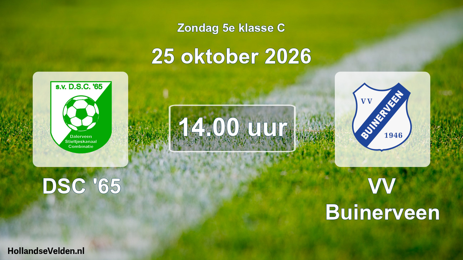 Geplande wedstrijd: DSC '65 - VV Buinerveen (25 oktober 2026)