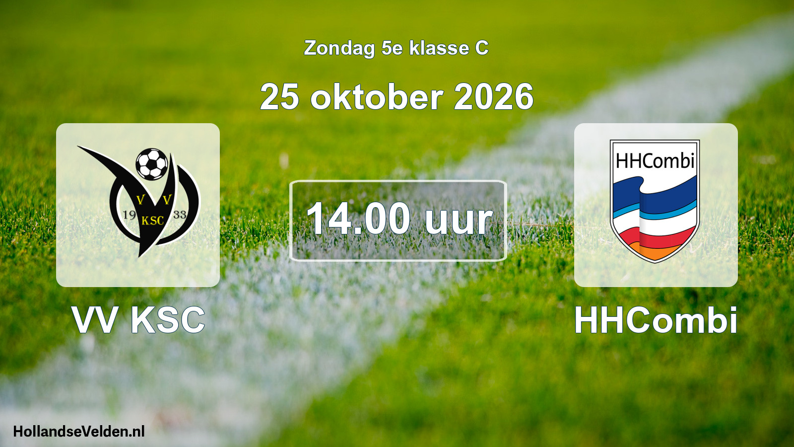Geplande wedstrijd: VV KSC - HHCombi (25 oktober 2026)