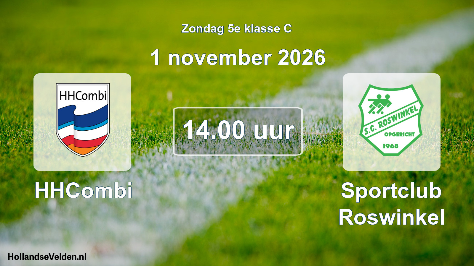 Geplande wedstrijd: HHCombi - Sportclub Roswinkel (1 november 2026)