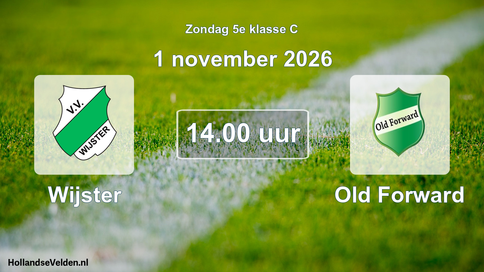 Geplande wedstrijd: Wijster - Old Forward (1 november 2026)