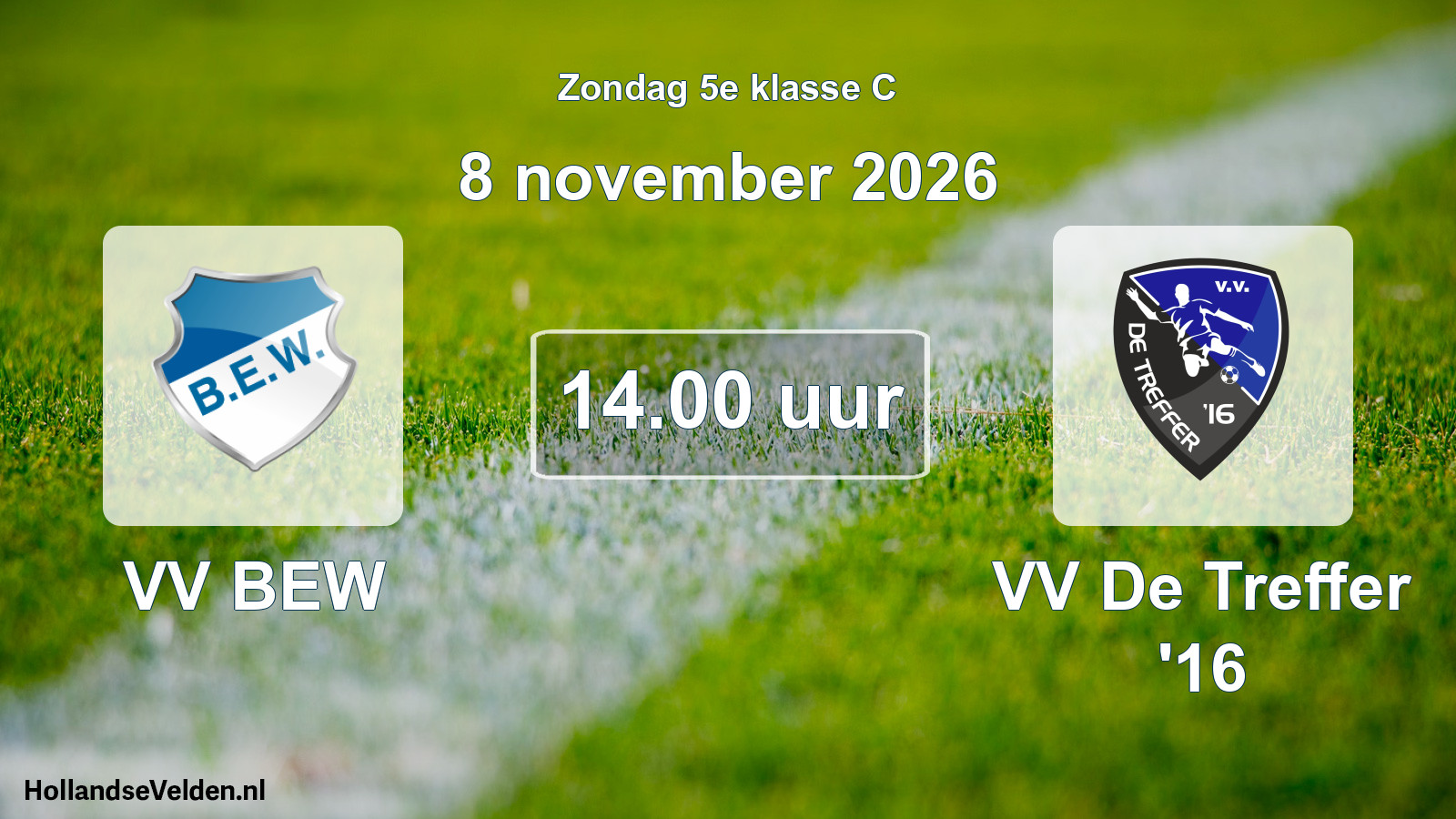 Geplande wedstrijd: VV BEW - VV De Treffer '16 (8 november 2026)