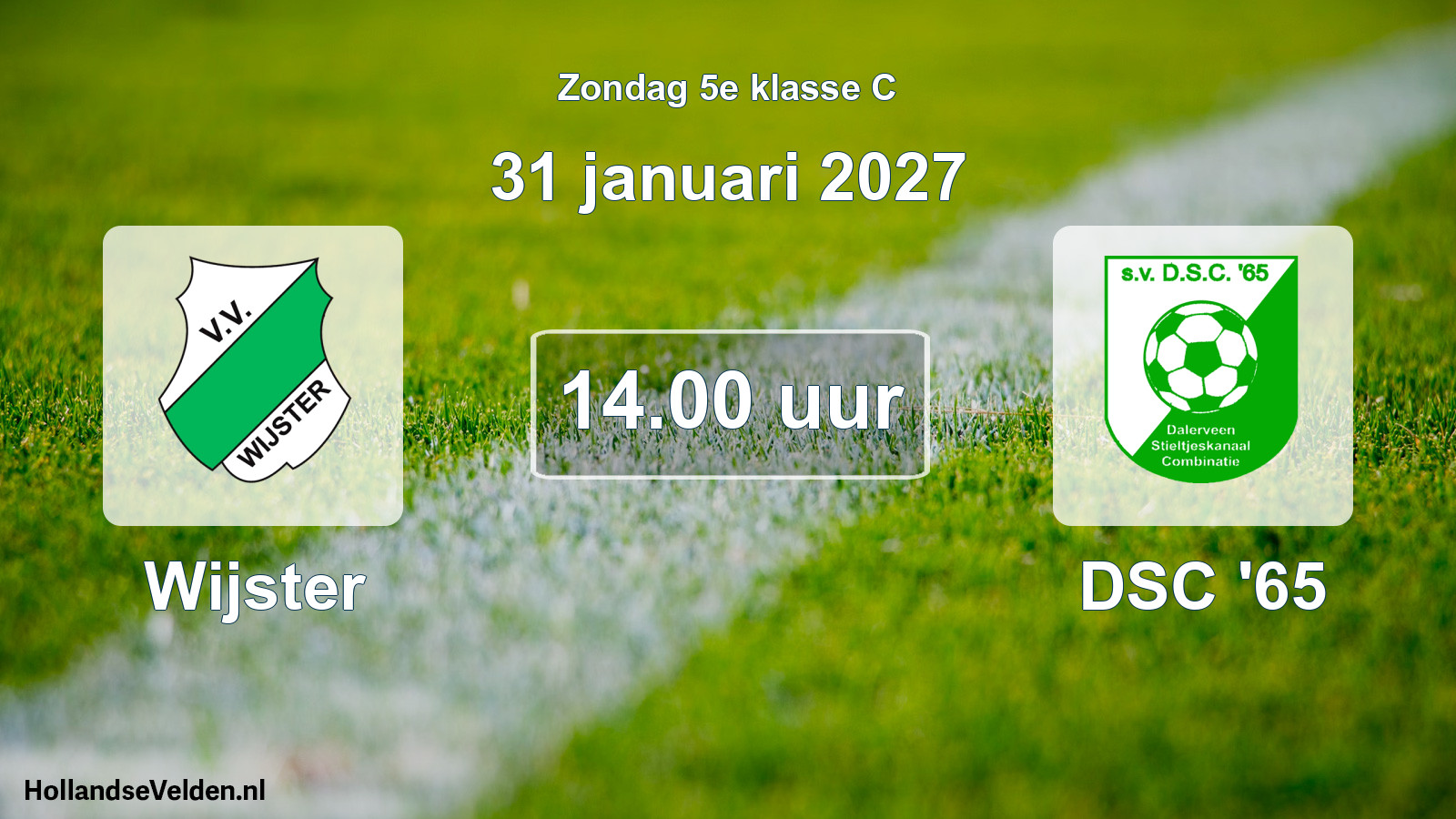 Geplande wedstrijd: Wijster - DSC '65 (31 januari 2027)