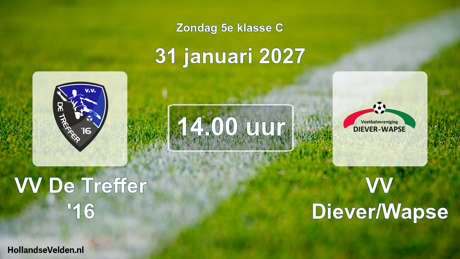 Scheduled Match: VV De Treffer '16 - VV Diever/Wapse (31 January 2027)