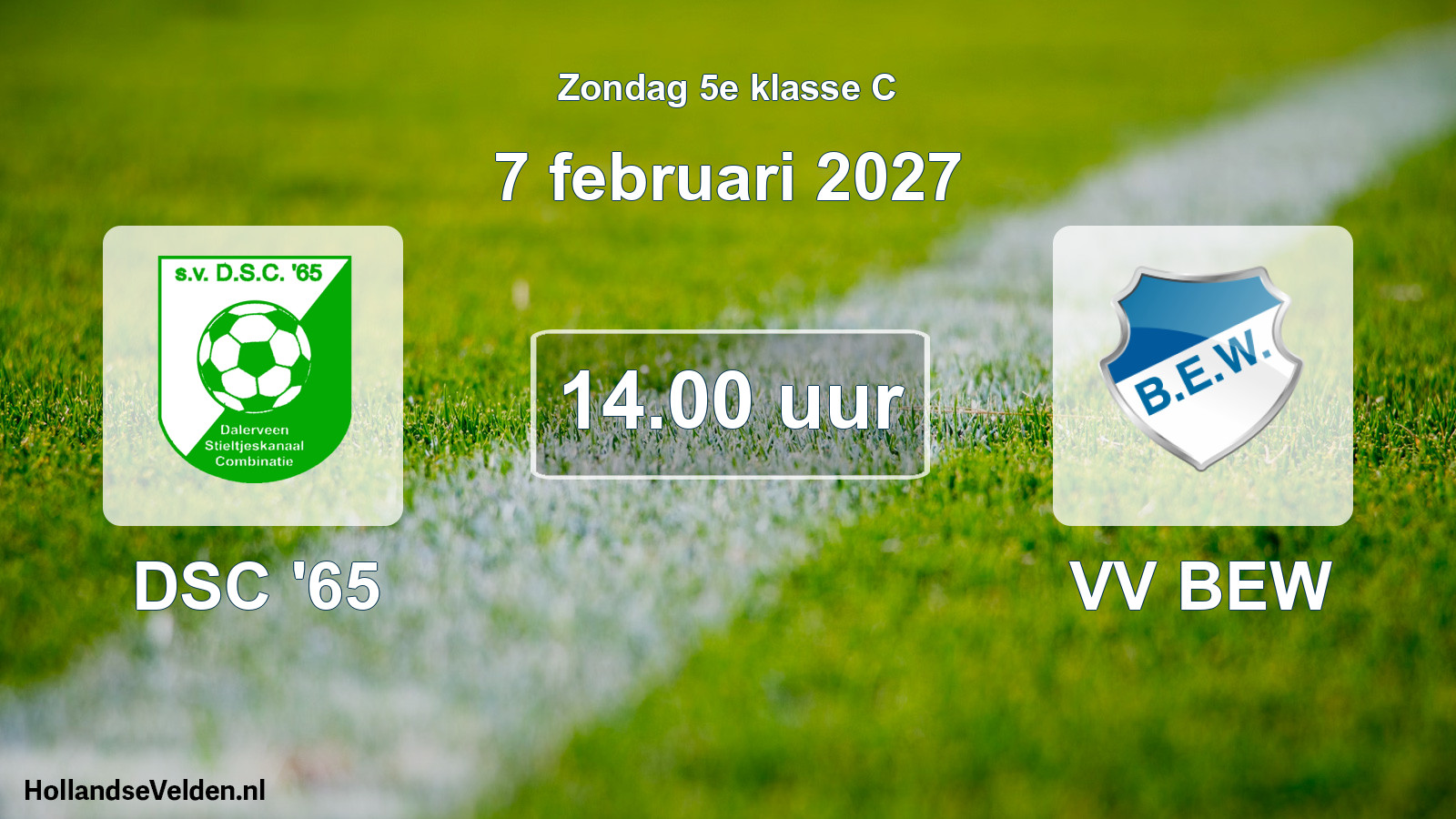 Geplande wedstrijd: DSC '65 - VV BEW (7 februari 2027)