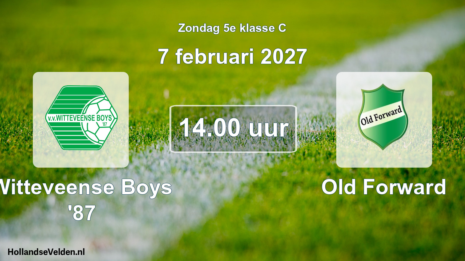 Geplande wedstrijd: Witteveense Boys '87 - Old Forward (7 februari 2027)