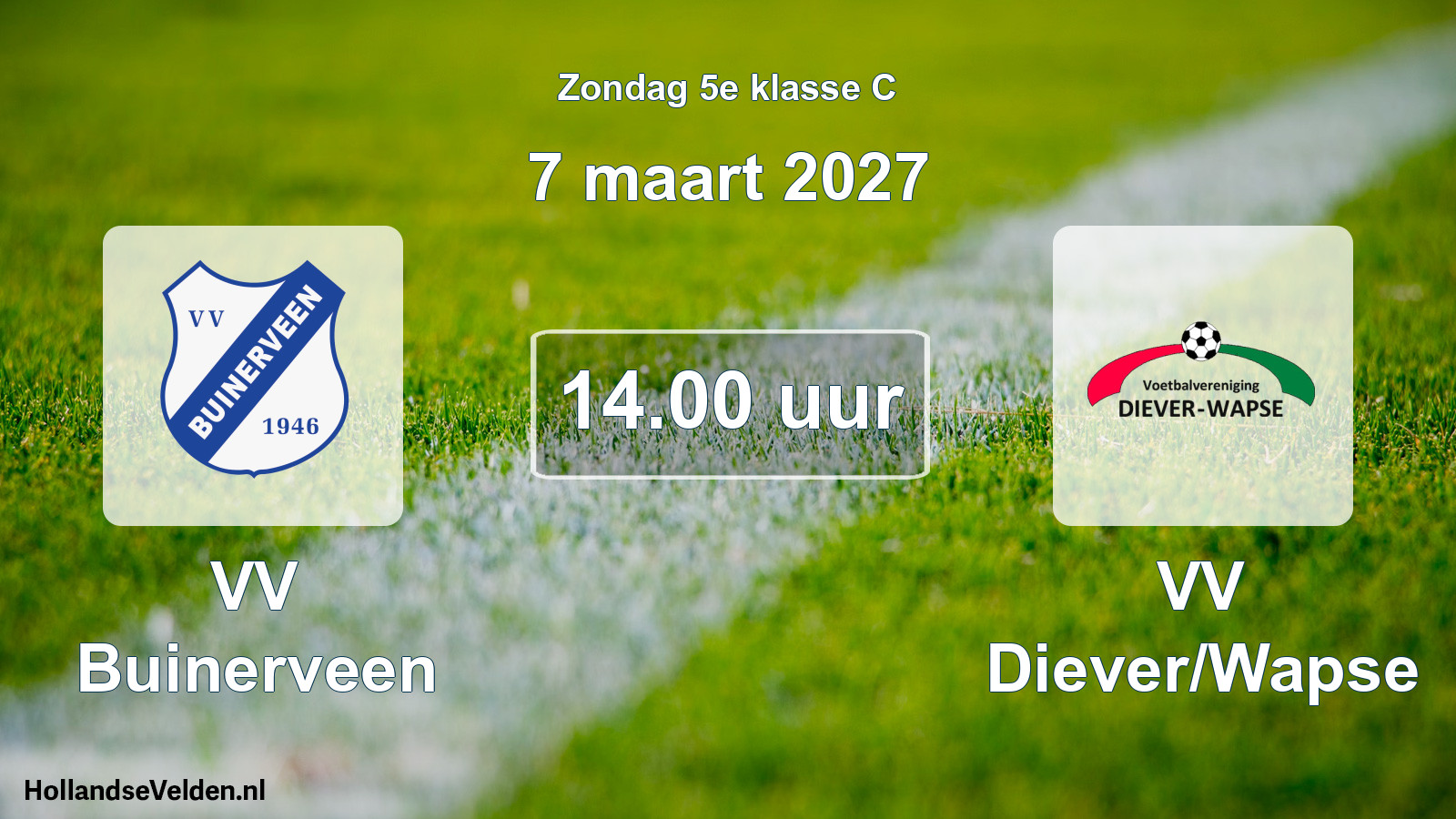 Geplande wedstrijd: VV Buinerveen - VV Diever/Wapse (7 maart 2027)