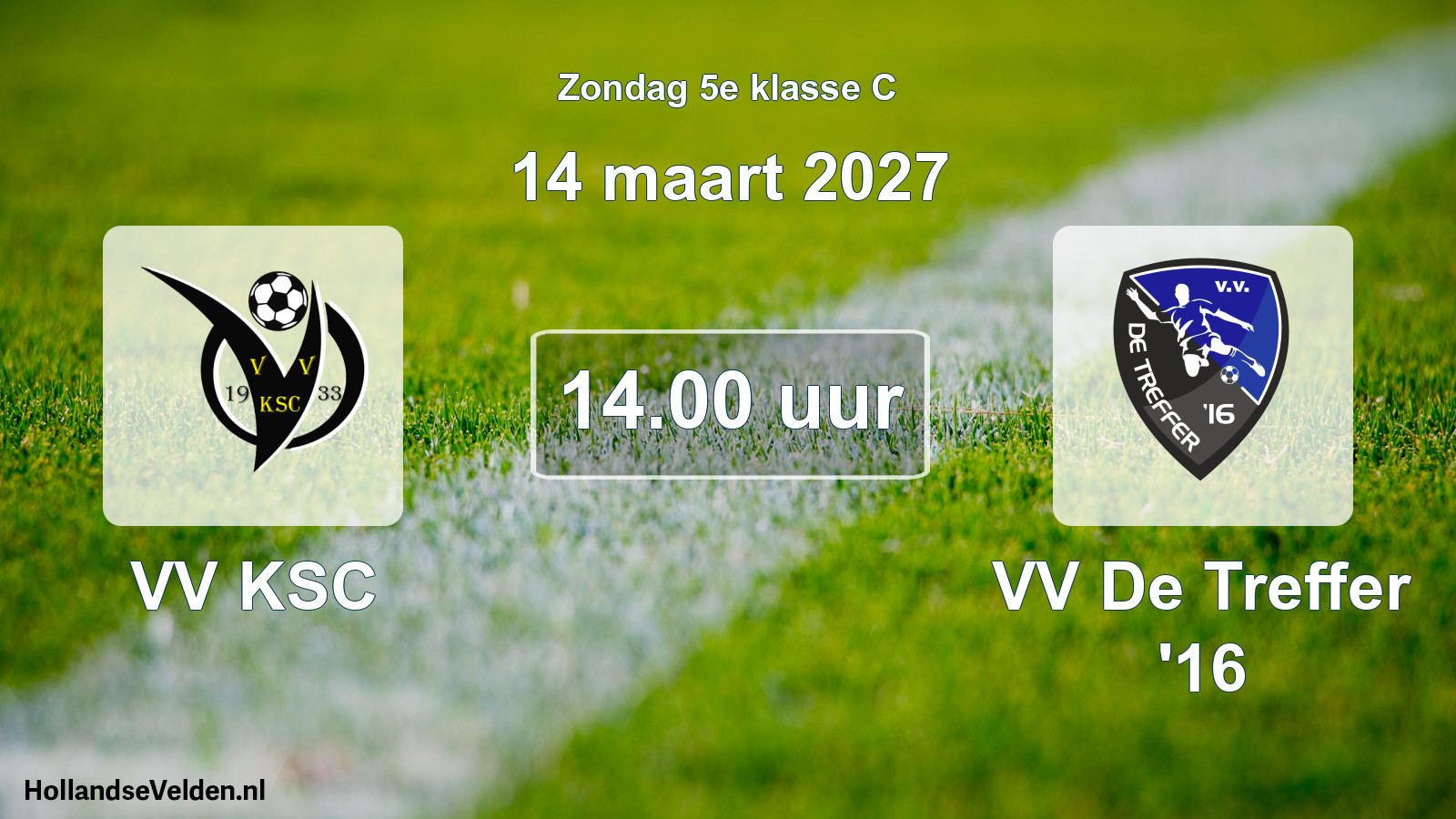 Geplande wedstrijd: VV KSC - VV De Treffer '16 (14 maart 2027)