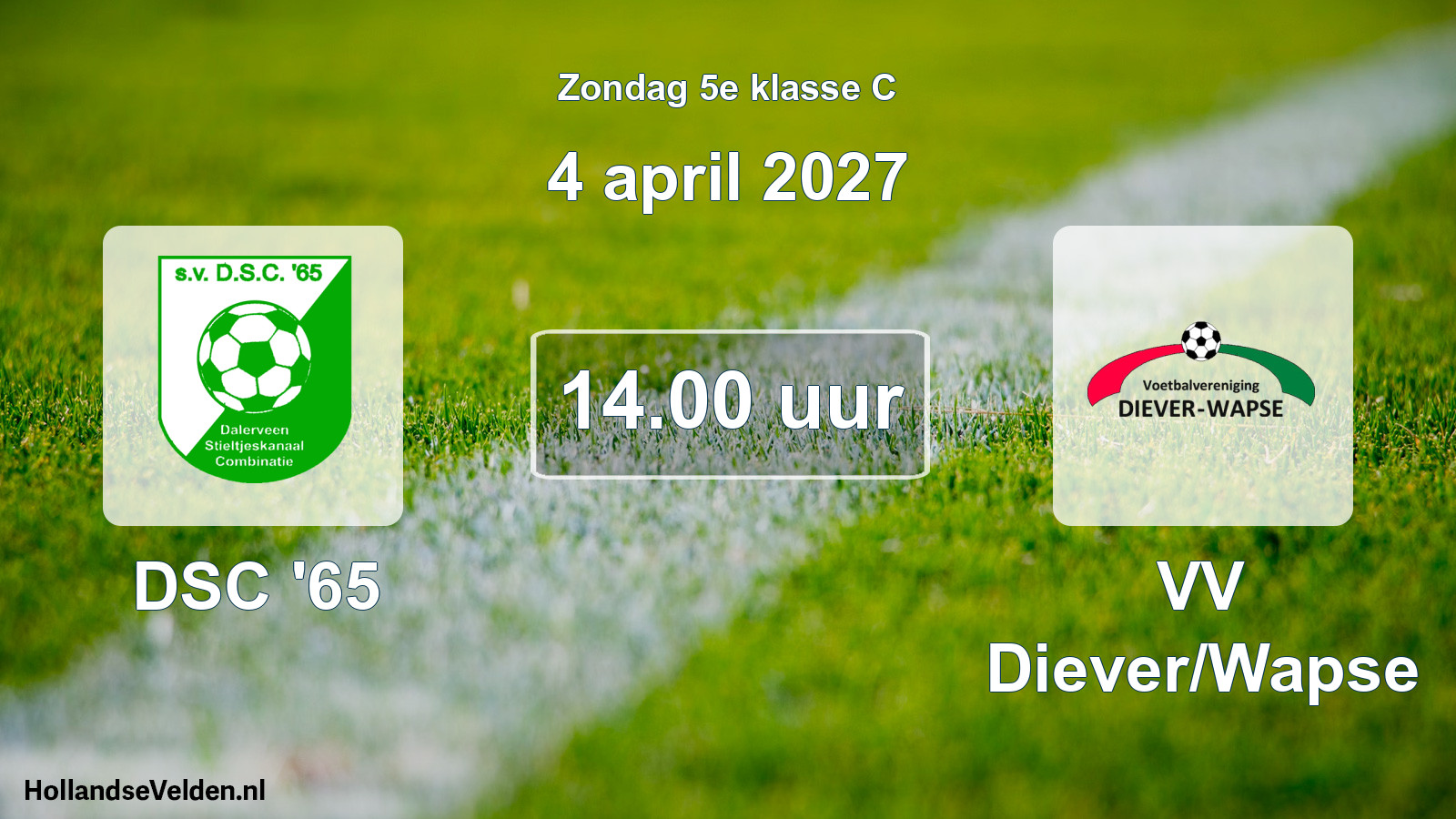 Geplande wedstrijd: DSC '65 - VV Diever/Wapse (4 april 2027)
