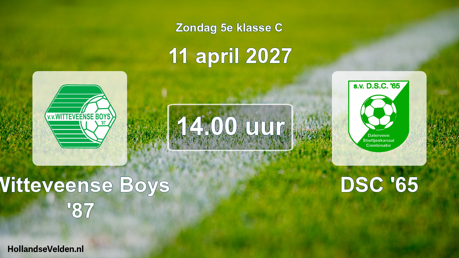 Geplande wedstrijd: Witteveense Boys '87 - DSC '65 (11 april 2027)