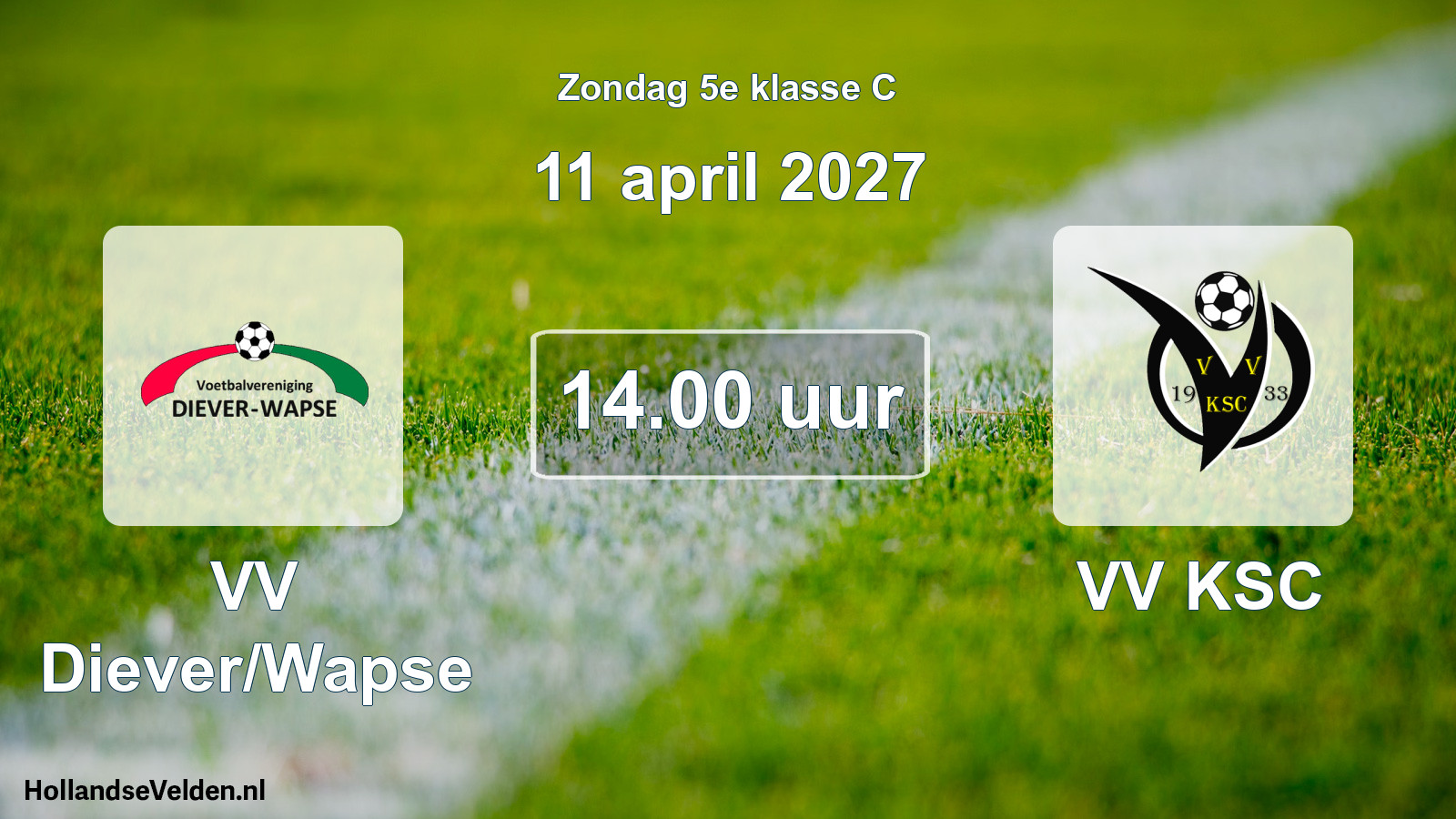Geplande wedstrijd: VV Diever/Wapse - VV KSC (11 april 2027)